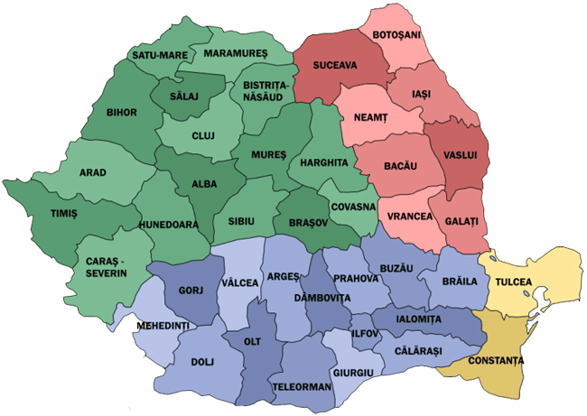 Harta judete Romania