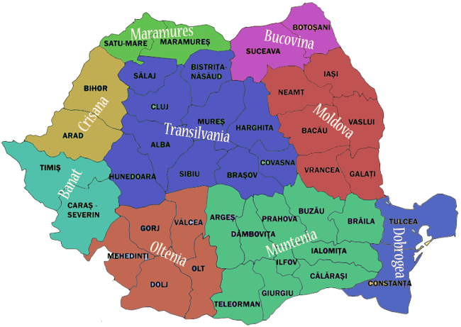 Regiuni istorice Romania